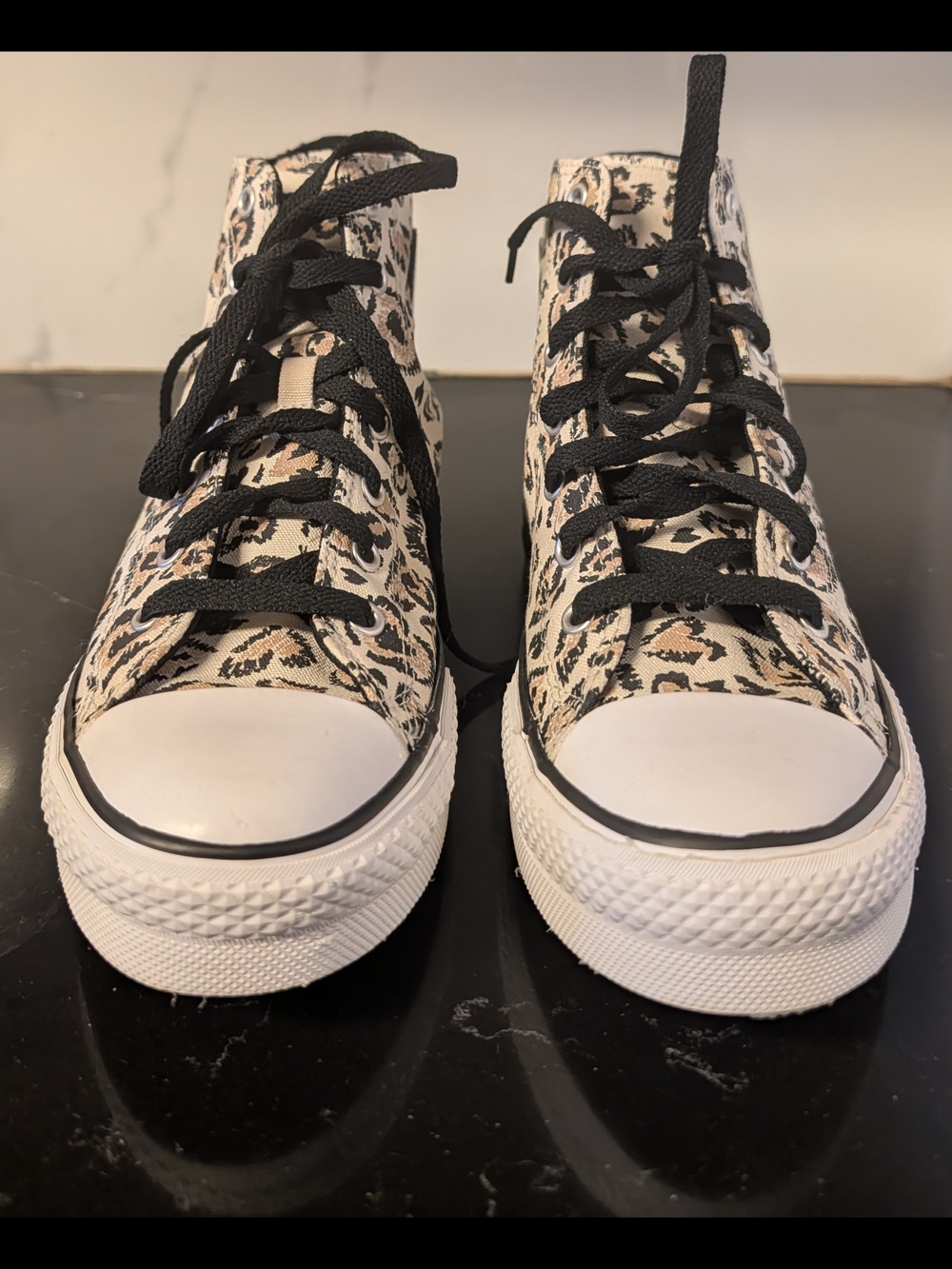 Chuck Taylor All Star EVA Lift Platform High GS  'Leopard' Sneakers Size 6 - Picture 9 of 12